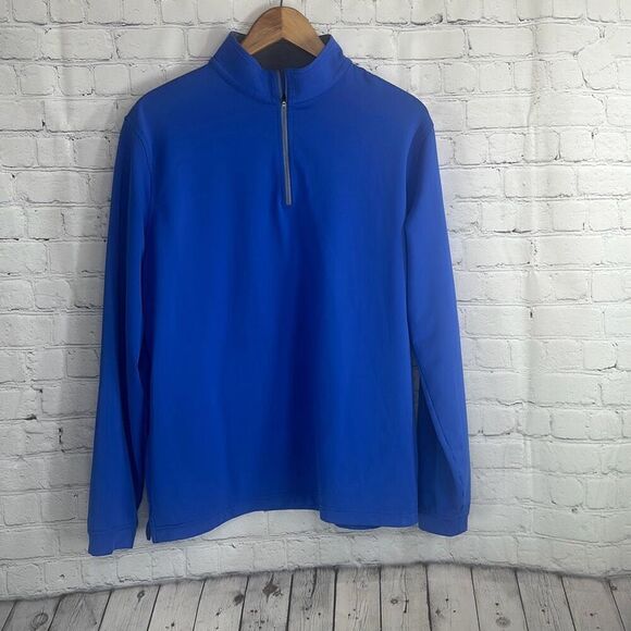 Peter Millar Blue Element E4 Wicking 1/4 Zip Golf Pullover Sz M Medium - Picture 1 of 9